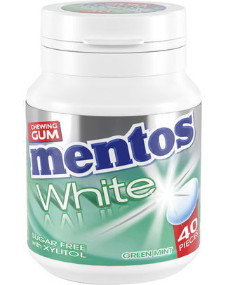 MENTOS GUM WHITE GREEN MINT BOTTLE 40 P(6st)
