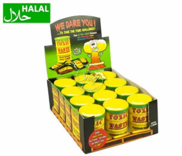 Toxic waste yellow sour candy drum 42 g(HALAL)