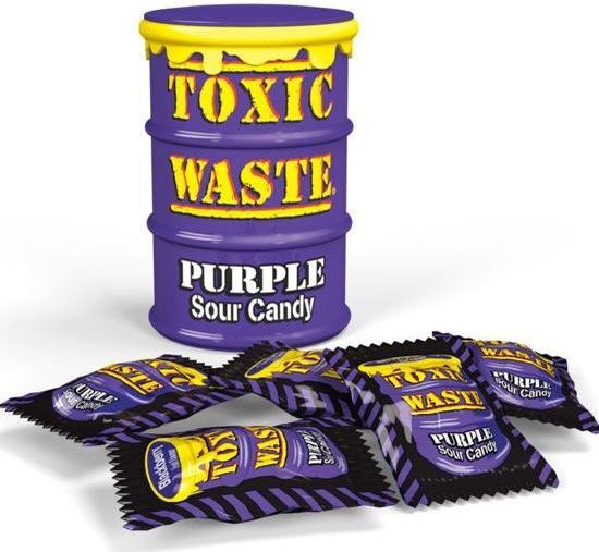 Toxic waste purple sour candy drum 42g(HALAL)