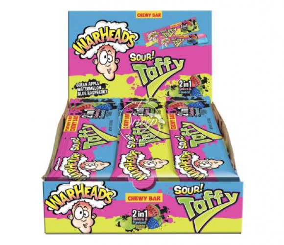 Warheads Taffy Bar 2 in 1 42 gr (48 stuks)