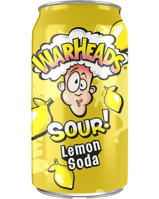 Warheads lemon sour soda blik 355ml/12stuks