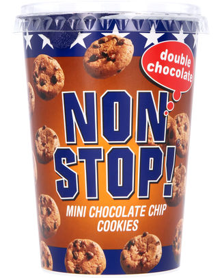 non stop cookies double chocolade 125gr, 8 stuks