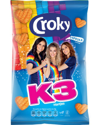 Croky hartjes K3 paprika 80g(12st)