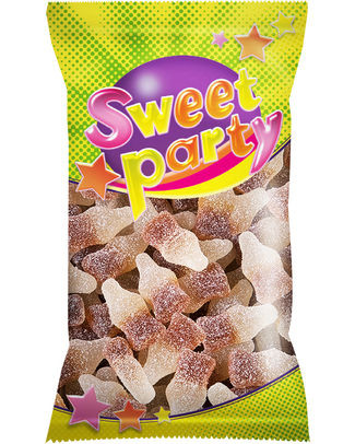 Sweet Party zure cola flesjes 100gr (16st)