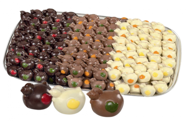 Schaal met kippen praliné mix 3kg